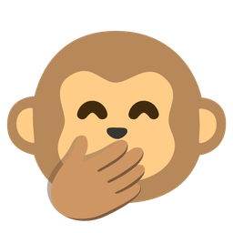 Monkey face and Face with hand over mouth