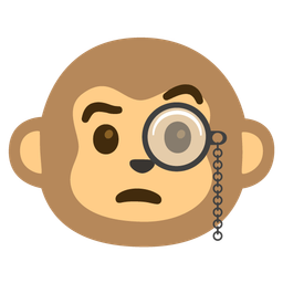 Monkey face and Face with monocle