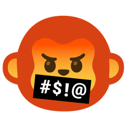 Monkey face and Face with symbols on mouth