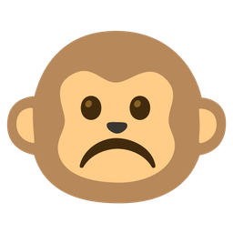 Monkey face and Frowning face