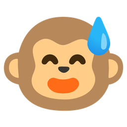Monkey face and Grinning face with sweat