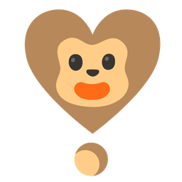 Monkey face and Heart exclamation