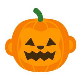 Monkey face and Jack-o-lantern