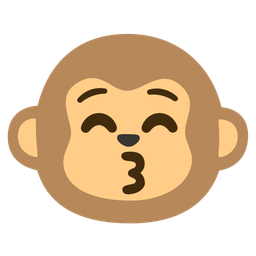 Monkey face and Kissing face with closed eyes