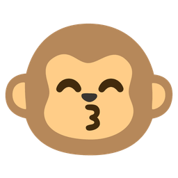 Monkey face and Kissing face with smiling eyes