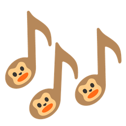 Monkey face and Musical notes