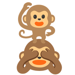 Monkey face and See-no-evil monkey