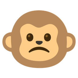 Monkey face and Slightly frowning face
