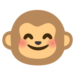 Monkey face and Smiling face with smiling eyes