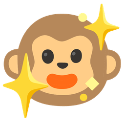 Monkey face and Sparkling heart