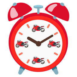 motorcycle and alarm clock
