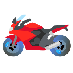 motorcycle and anxious face with sweat