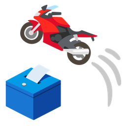 motorcycle and ballot box with ballot