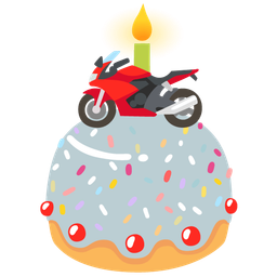 motorcycle and birthday cake