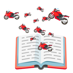 motorcycle and books