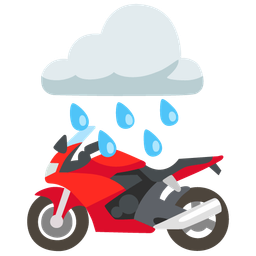 motorcycle and cloud with rain