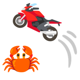 motorcycle and crab