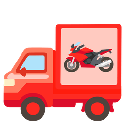 motorcycle and delivery truck