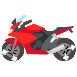 motorcycle and face with steam from nose