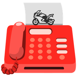 motorcycle and fax machine