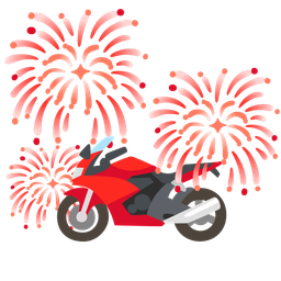 motorcycle and fireworks