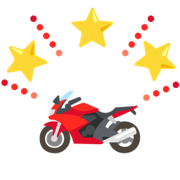 motorcycle and glowing star