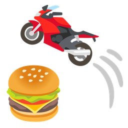 motorcycle and hamburger