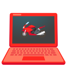 motorcycle and laptop
