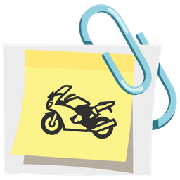 motorcycle and linked paperclips