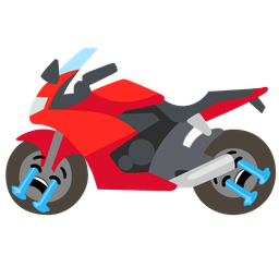 motorcycle and loudly crying face