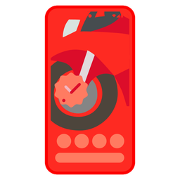 motorcycle and mobile phone