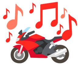 motorcycle and musical notes