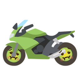 motorcycle and nauseated face