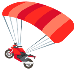 motorcycle and parachute