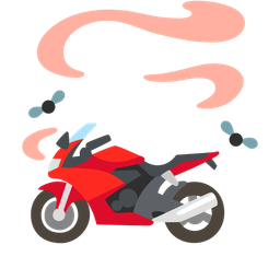 motorcycle and pile of poo