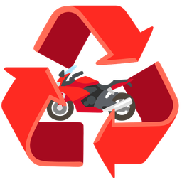motorcycle and recycling symbol