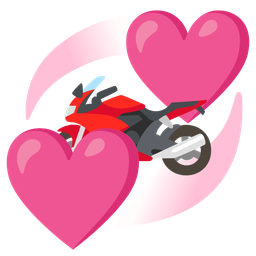 motorcycle and revolving hearts