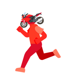 motorcycle and running shoe