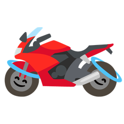 Motorcycle and Smiling face with halo