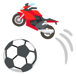 motorcycle and soccer ball