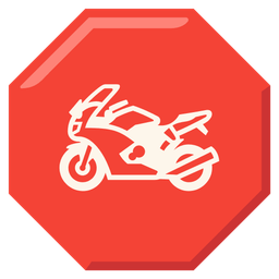 motorcycle and stop sign
