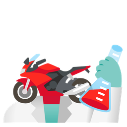 motorcycle and test tube