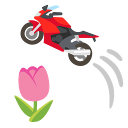 motorcycle and tulip