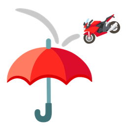 motorcycle and umbrella