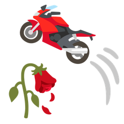 motorcycle and wilted flower