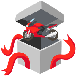 motorcycle and wrapped gift