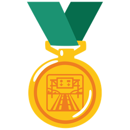 motorway and 1st place medal