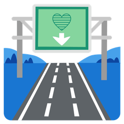 motorway and blue heart
