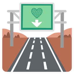 motorway and brown heart