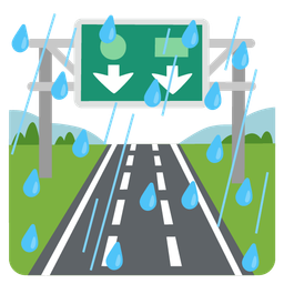 motorway and cloud with rain